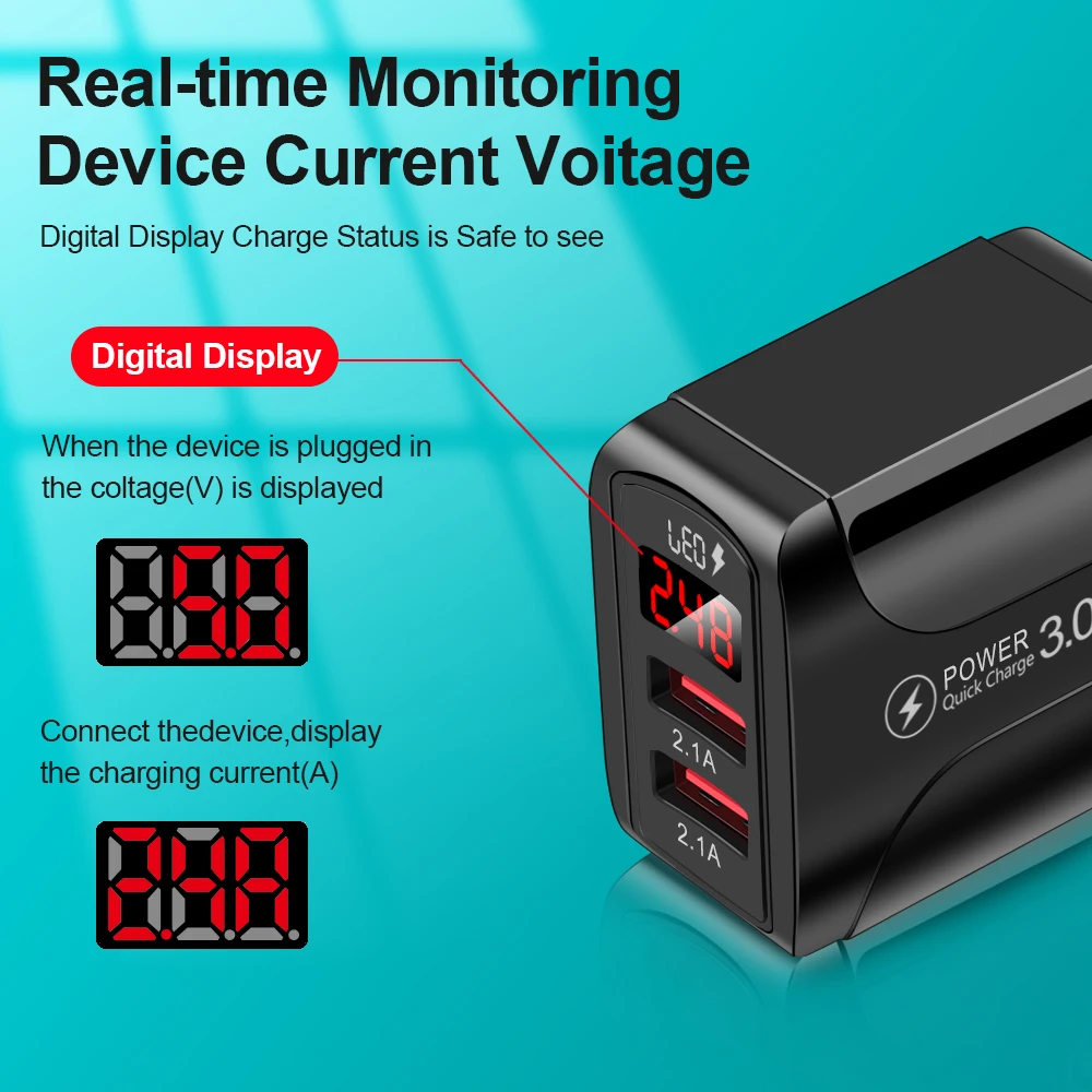 USB-зарядное устройство QC 3 0 4 портативный адаптер для быстрой зарядки телефона iphone