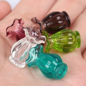 Кукольный домик, миниатюрные 1:12, разноцветный мини керамический горшок, ручная работа, кукольный домик, кухонный керамический орнамент, декоративная ваза