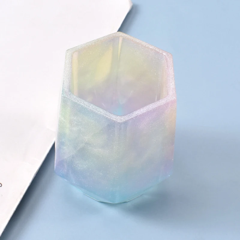 Круглый держатель для ручки форма гипса Шестигранная суккулентов цветов горшков