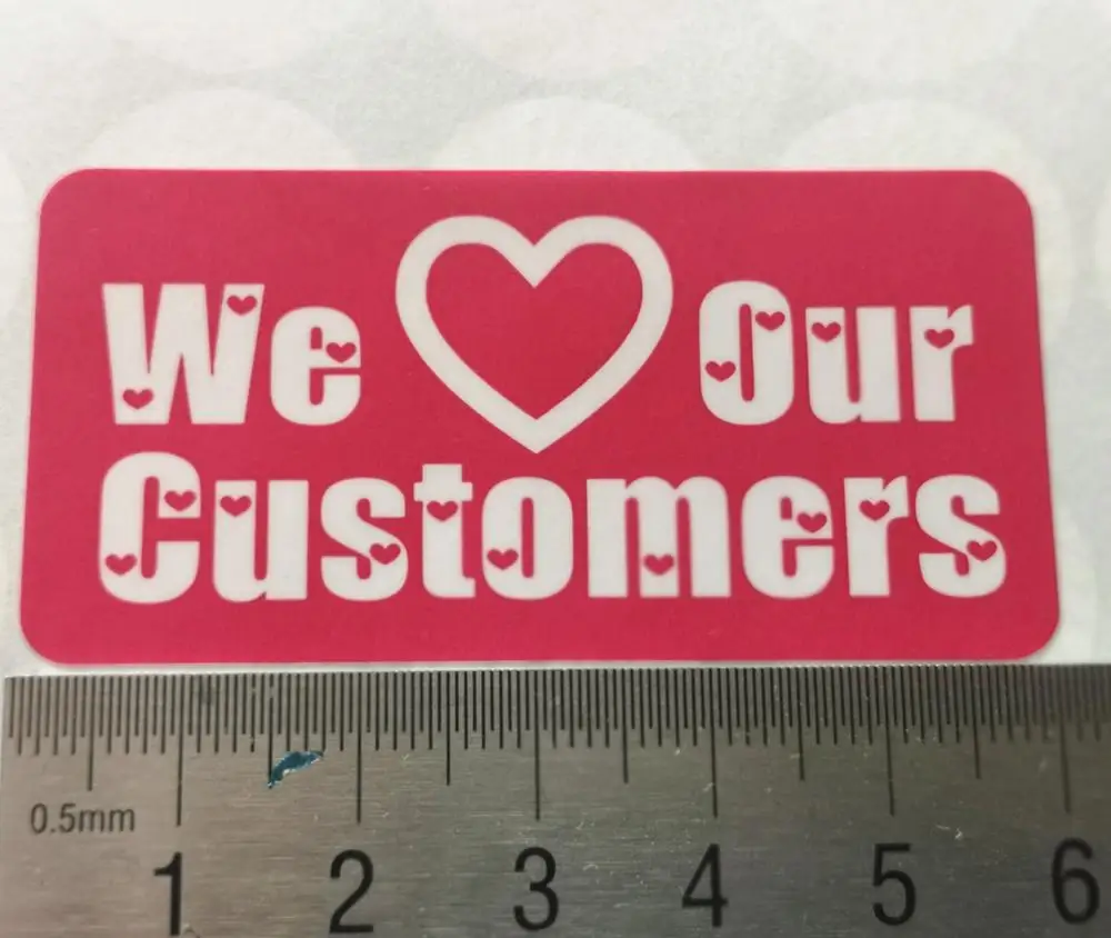 3000 шт./лот 6x3 см мы любим наших клиентов самоклеющиеся наклейки для обслуживания
