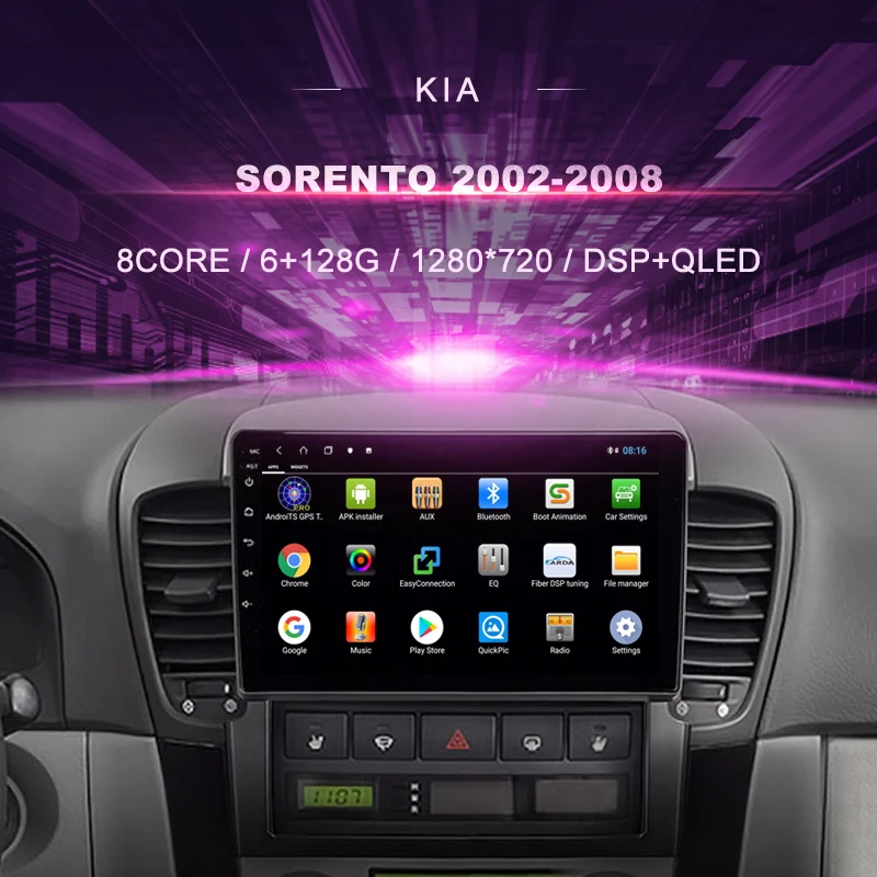 

Car DVD For Kia Sorento ( 2002-2008) Car Radio Multimedia Video Player Navigation GPS Android 10.0 Double Din