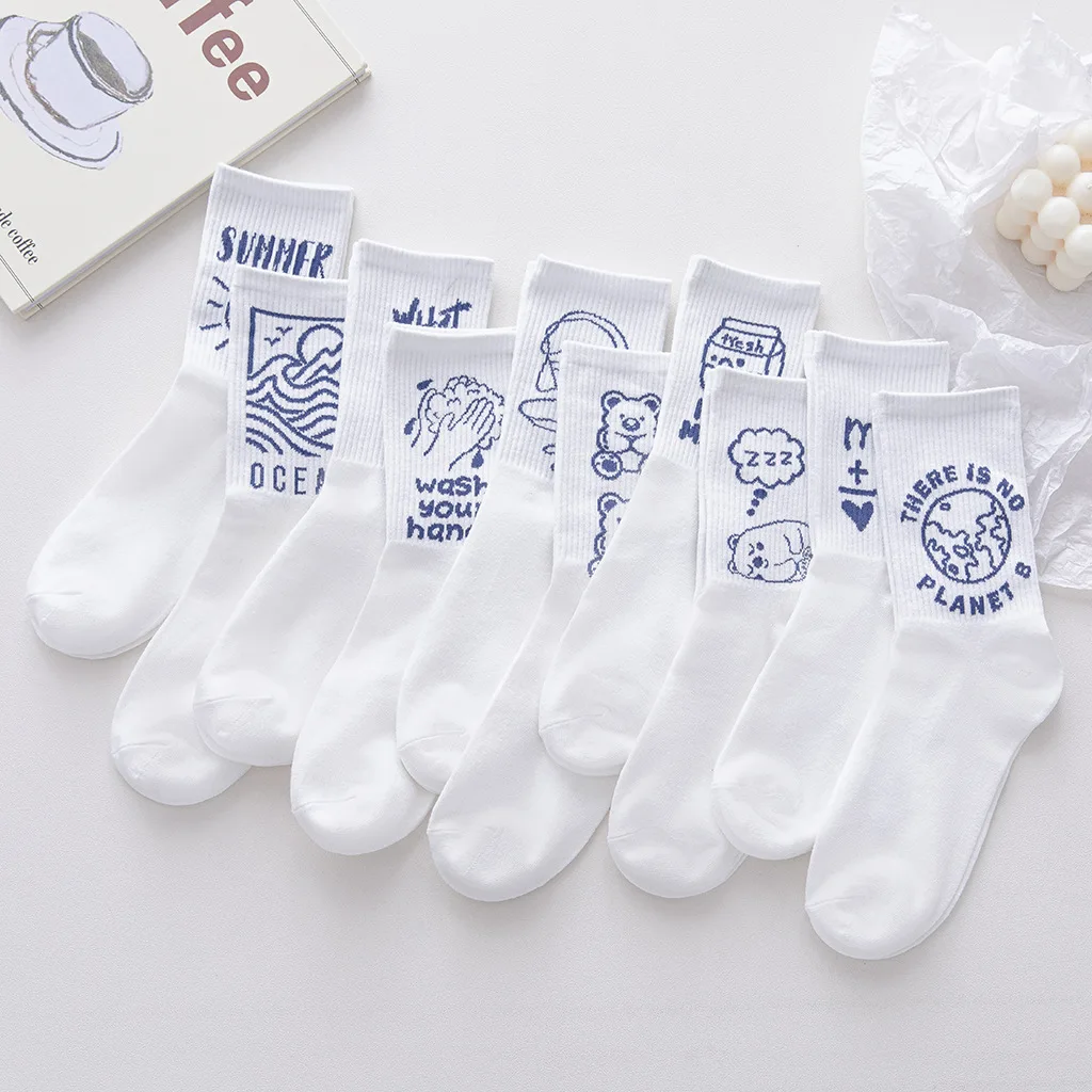 

Хлопковые носки Женские однотонные дышащие и удобные носки повседневные носки женские/мужские милые носки для пары подруг уличная мода