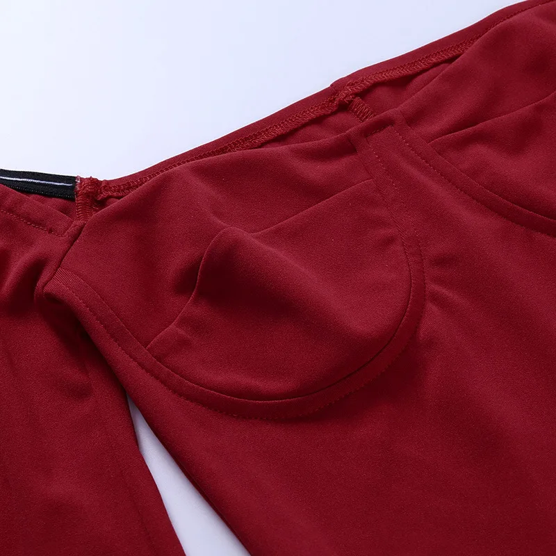 

2021 Sexy Red Long Women Dress Lantern Sleeve Side Slit Backless Black High Waist Lantern Sleeve Romantic Chic Mini Lady Dress