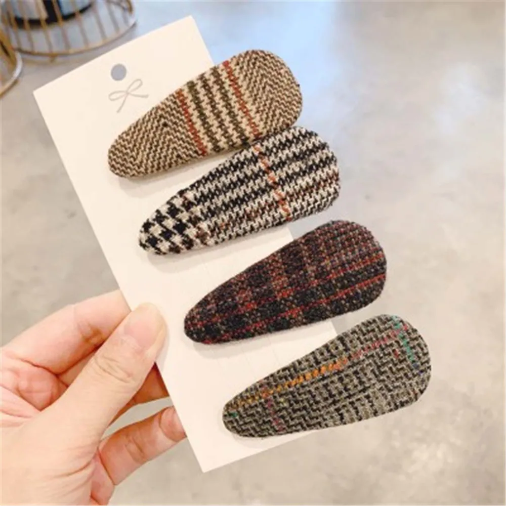 Новое поступление 2019 модные аксессуары для волос заколки из твида женщин и