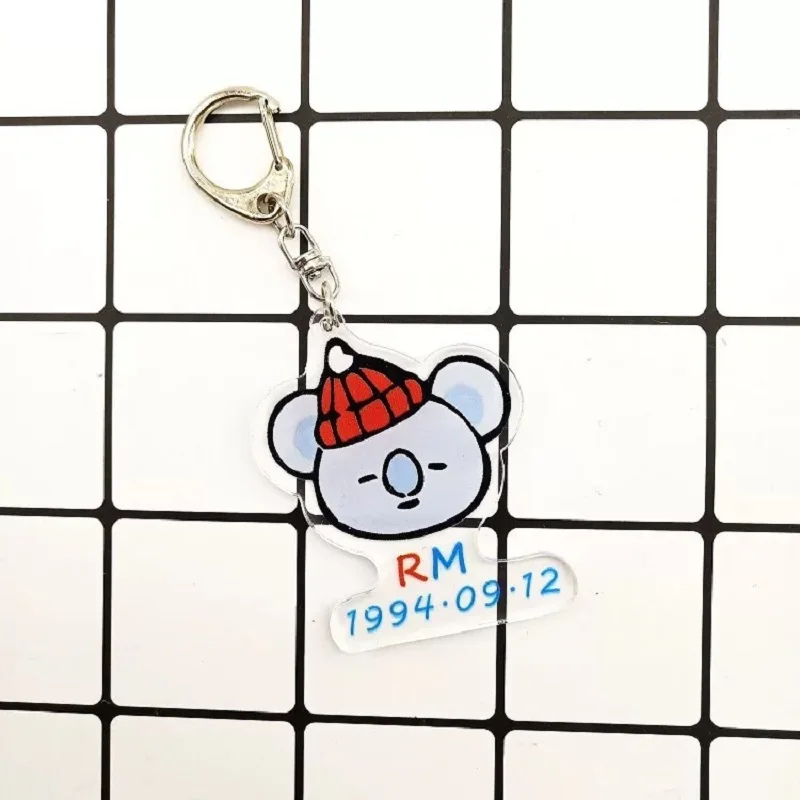 

4 FBTS Bulletproof Youth Group Birthday Keychain Transparent Pendant Birthday Keychain