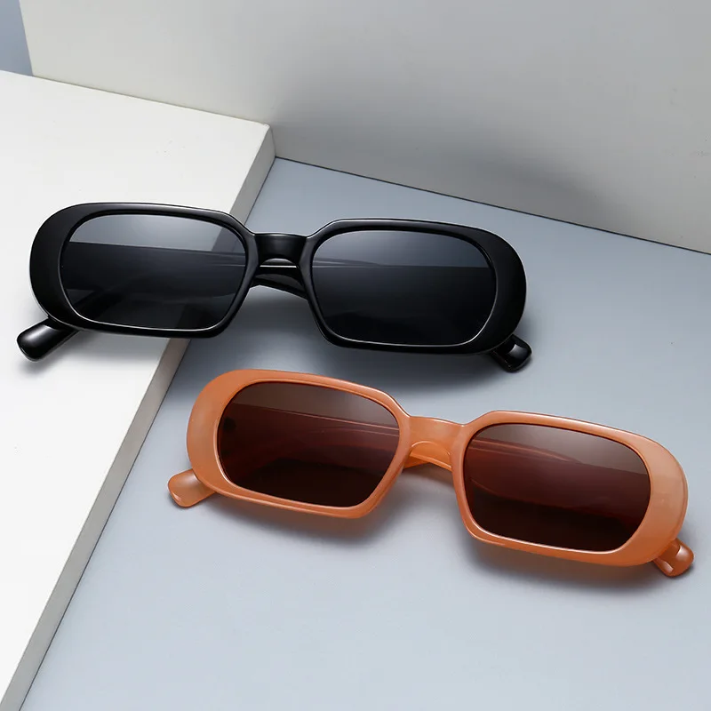 

Очки солнцезащитные женские прямоугольные, винтажные Роскошные брендовые дизайнерские маленькие модные солнечные очки, чёрные очки