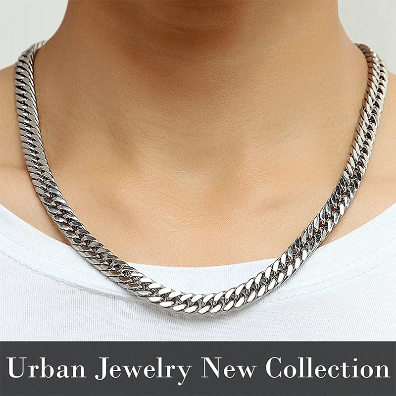 Ожерелье мужское из нержавеющей стали длинное колье в стиле хип хоп рок