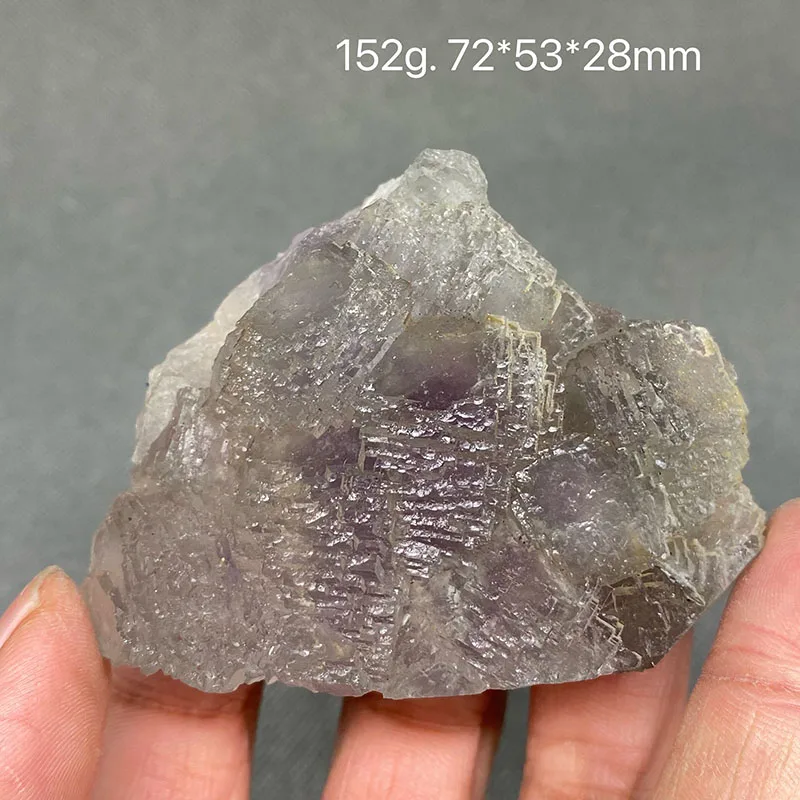 100% натуральный зеленый фиолетовый сердце ступенчатый кристалл флюорита образец