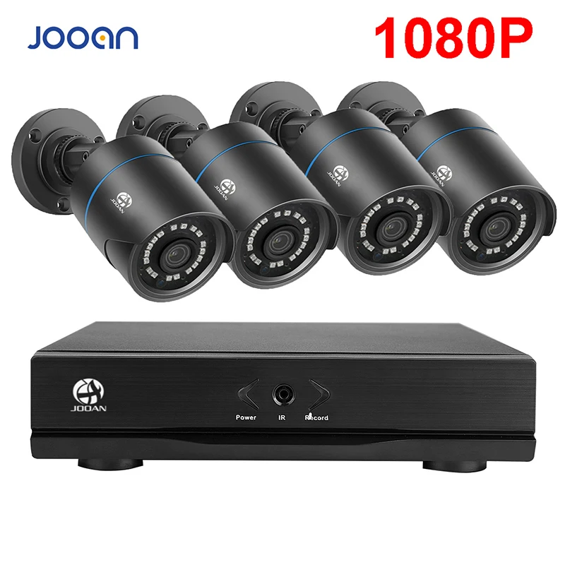 S-404AHD-4D-EU Jooan 704NVR 4CH NVR комплект 720 P POE Камера Системы HD Безопасности IP Камера Системы CCTV Мониторы Системы выполните наблюдения сети - Цвет: S-404AHD-4D-EU