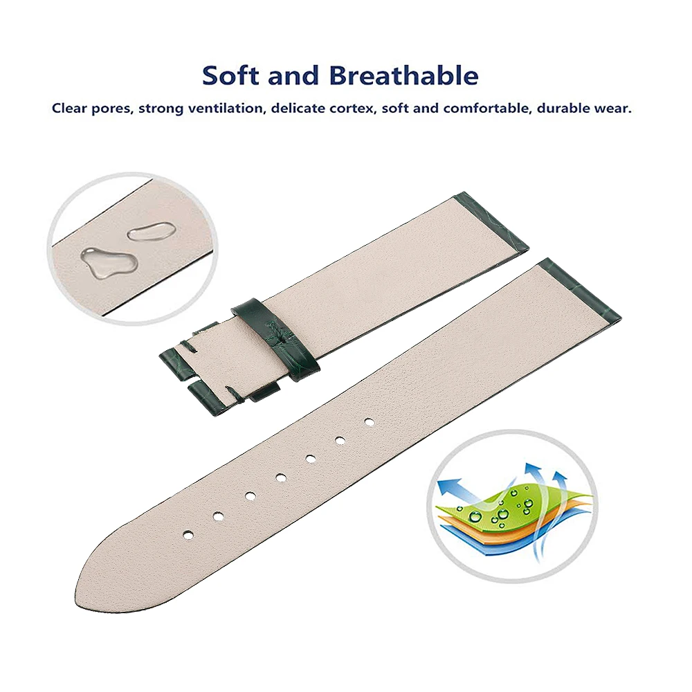 ZLIMSN Genuine Crocodile leather Watch Band Thin 16mm for Chopin Providing Private Customization Service Alligator Strap | Наручные часы