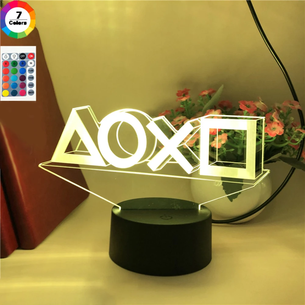 

3D Night Lamp Gaming Room Desk Setup Lighting Decor On The Table Game Console Icon Logo Sensor Light for Kids Bedside Gift