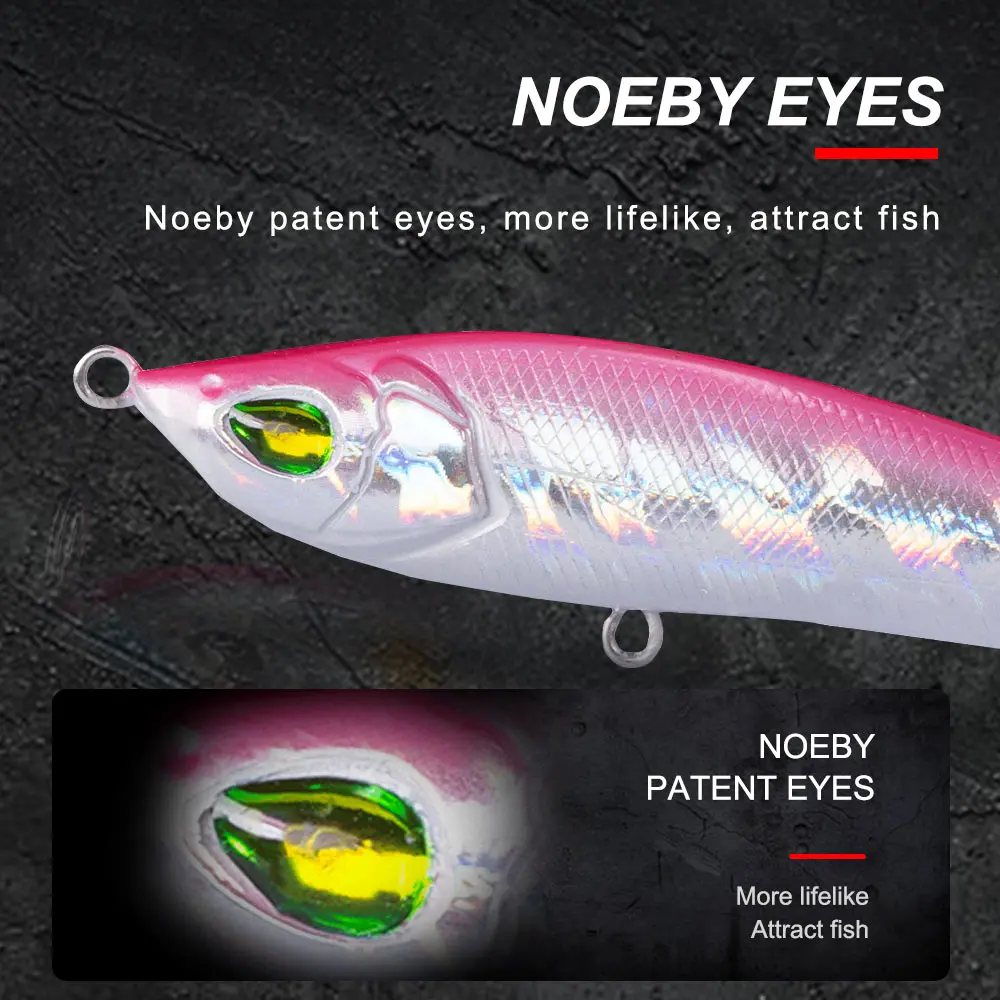 Приманка для рыбалки NOEBY Тонущий Карандаш 80 мм 16 г 3D глаза пластиковая
