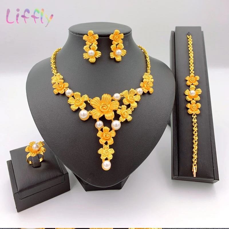 2020 африканские Ювелирные наборы нигерийское свадебное ожерелье и серьги золотых