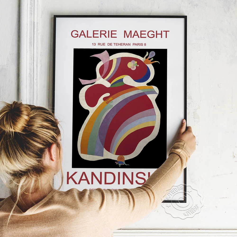 

1969 Wassily Kandinsky Vintage Art Museum Exhibition Poster, Abstract Colorful Canvas Painting, Home Decor Retro Wall Picture