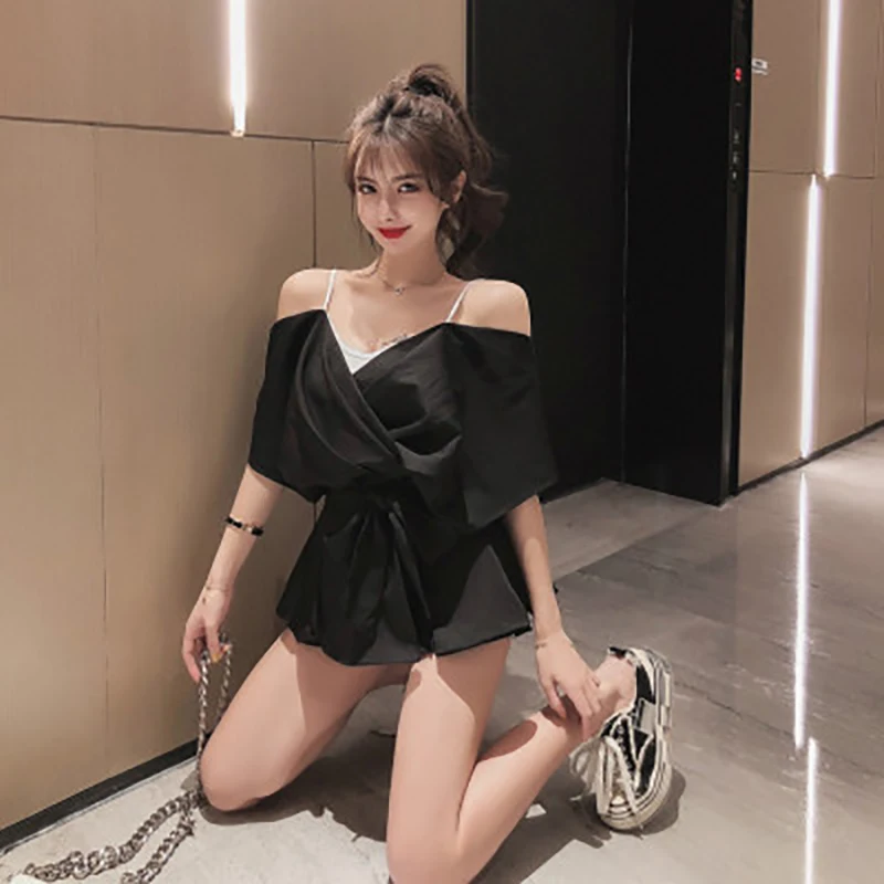 Топ женский со шнуровкой и бантом с поясом 2020