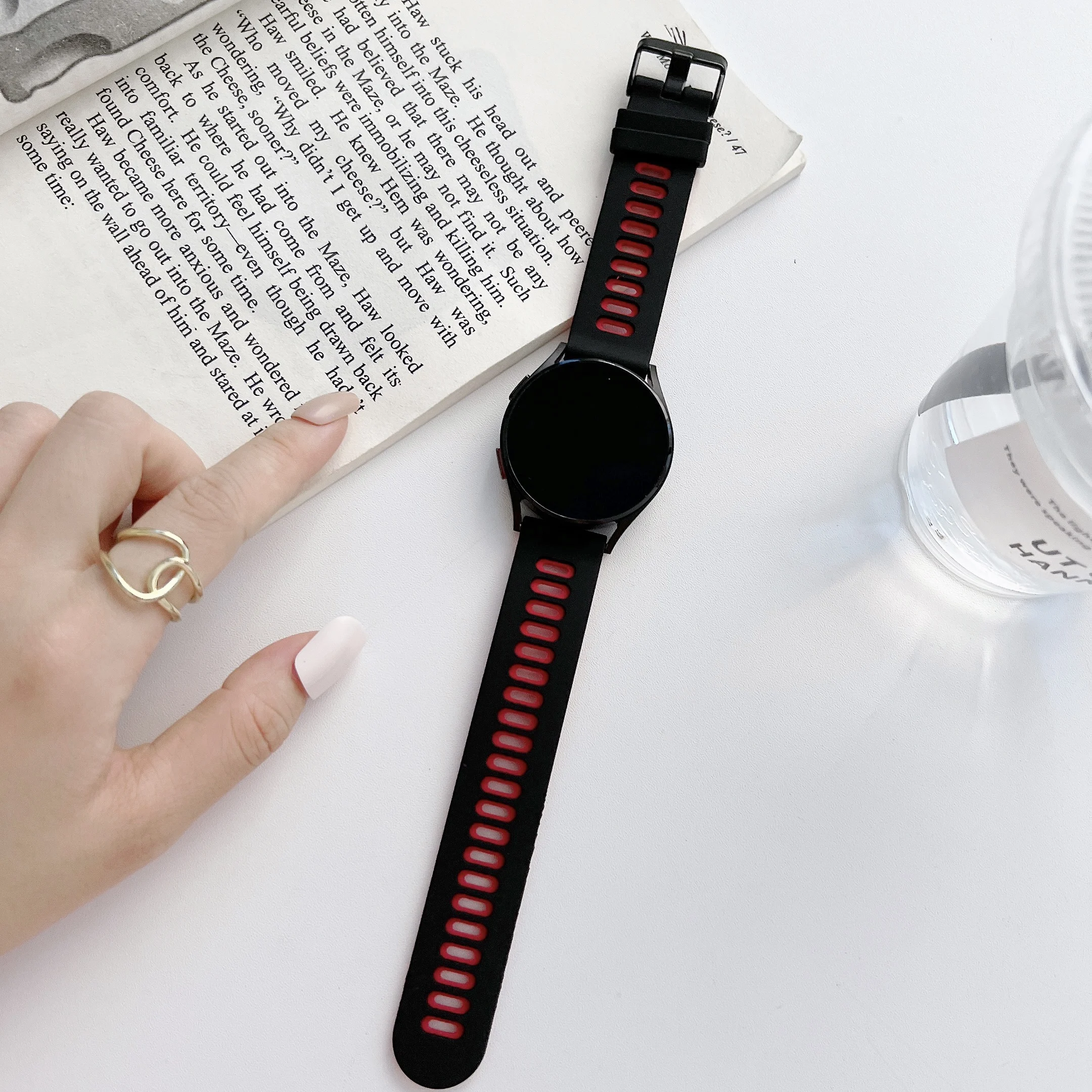 

Wrist Band For Samsung Galaxy Watch 4 40mm 44mm Solid colorOfficial Silicone Strap For Galaxy watch4 classic 42mm 46mm replaceme