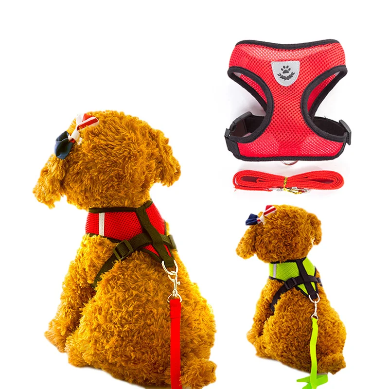 Регулируемая шлейка для собак жилет Воздухопроницаемый нейлоновый поводок