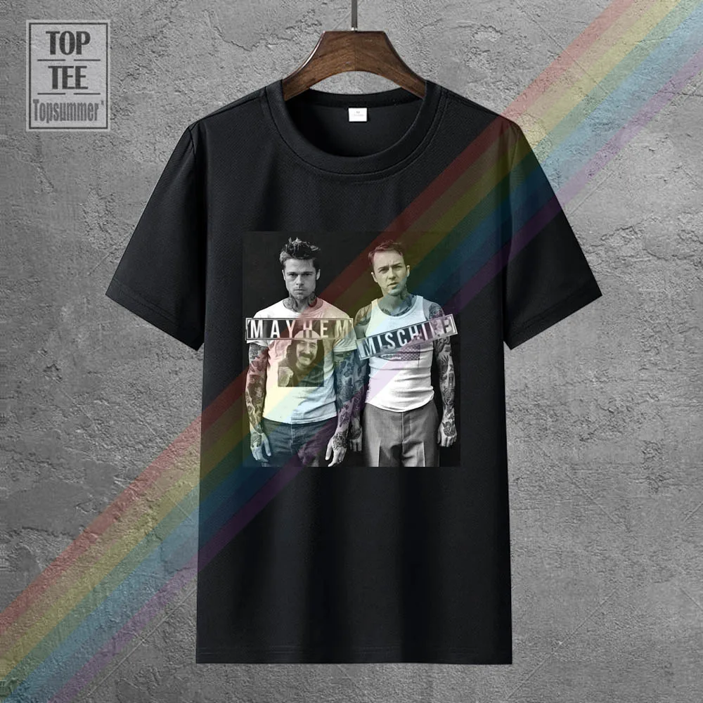 

Harajuku T Shirt Fight Club Brad Pitt Tyler Durden Paris Dvd Film Eleven Grau