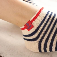 leosoxs womens socks low top cotton college style casual stripe lovely thick line new spring and autumn style day wear socks