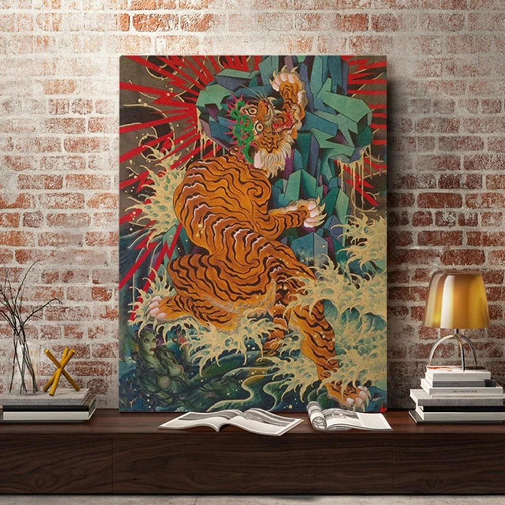 

Tijger Tattoo Japanse Canvas Painting Wall Art Animal Pictures Modular Modern Slaapkamer Studie Home Decor Hd Printed Poster