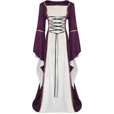 Винтажный стиль, эпохи Возрождения, средневековый костюм, Ирландское платье, ретро-костюм для косплея, платье с рукавами-фонариками, винтажная длинная юбка