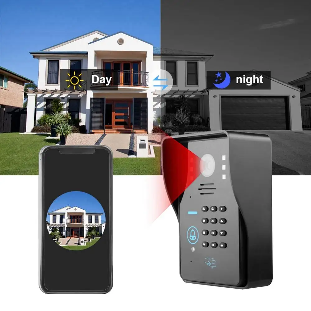 Дверной звонок с камерой беспроводной непромокаемый пульт дистанционного