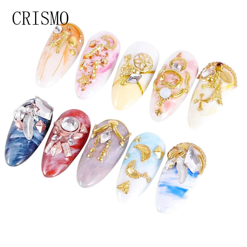 Разноцветное украшение для ногтей CRISMO маленькая нестандартная форма искусство 3D