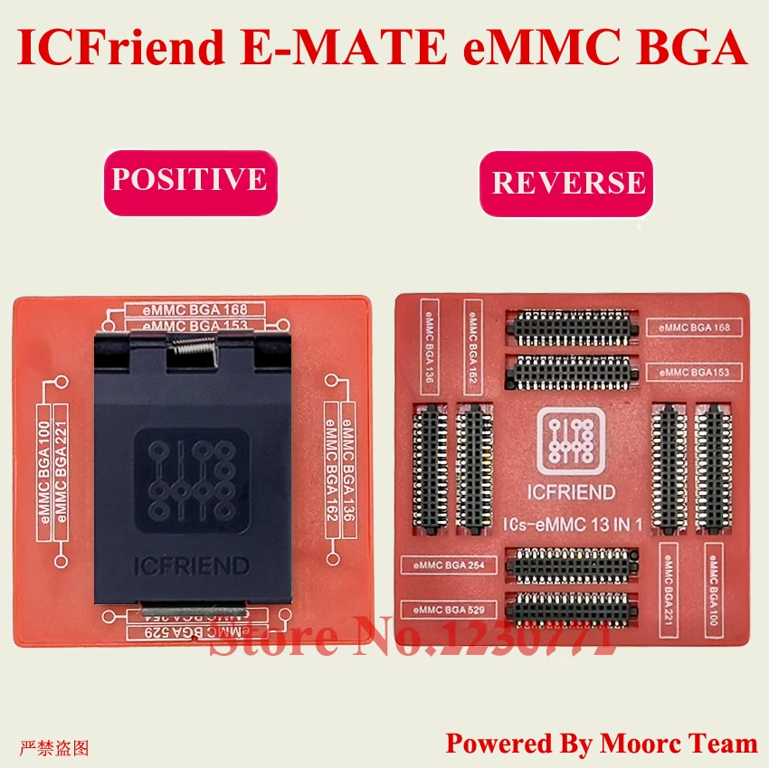MOORC xsocket E MATE PRO BOX EMMC BGA 13 в 1 поддержка 100 136 168 153 169 162 186 221 529 254 легкий Jtag Plus Box|Детали