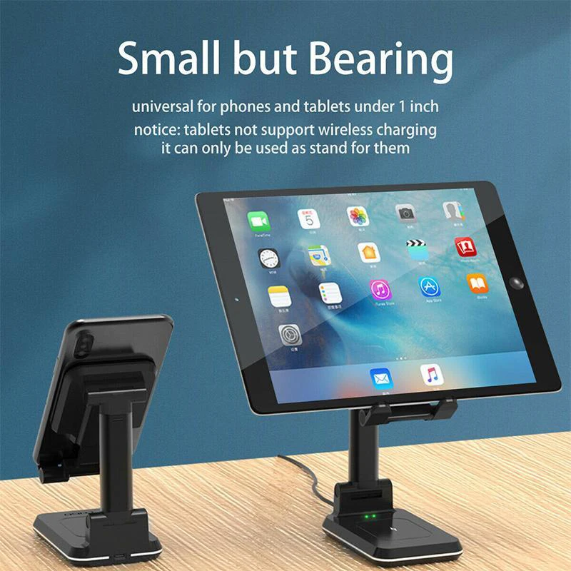 2 in 1 wireless charger stand retractable portable phone bracket 10w qi charging dock holder fku66 free global shipping