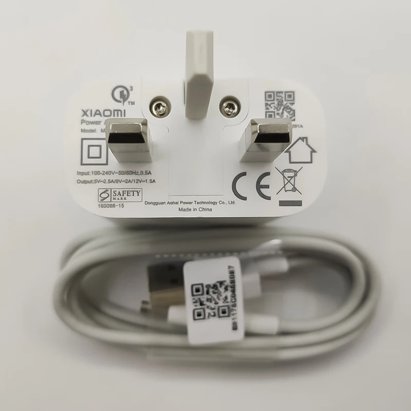 Original Xiaomi QC3.0 Fast Charger 18W UK Power Adapter Type C Cable For Mi 9 8 se lite 9T 6 A1 A2 Max 3 F1 Redmi note 7 k20 pro