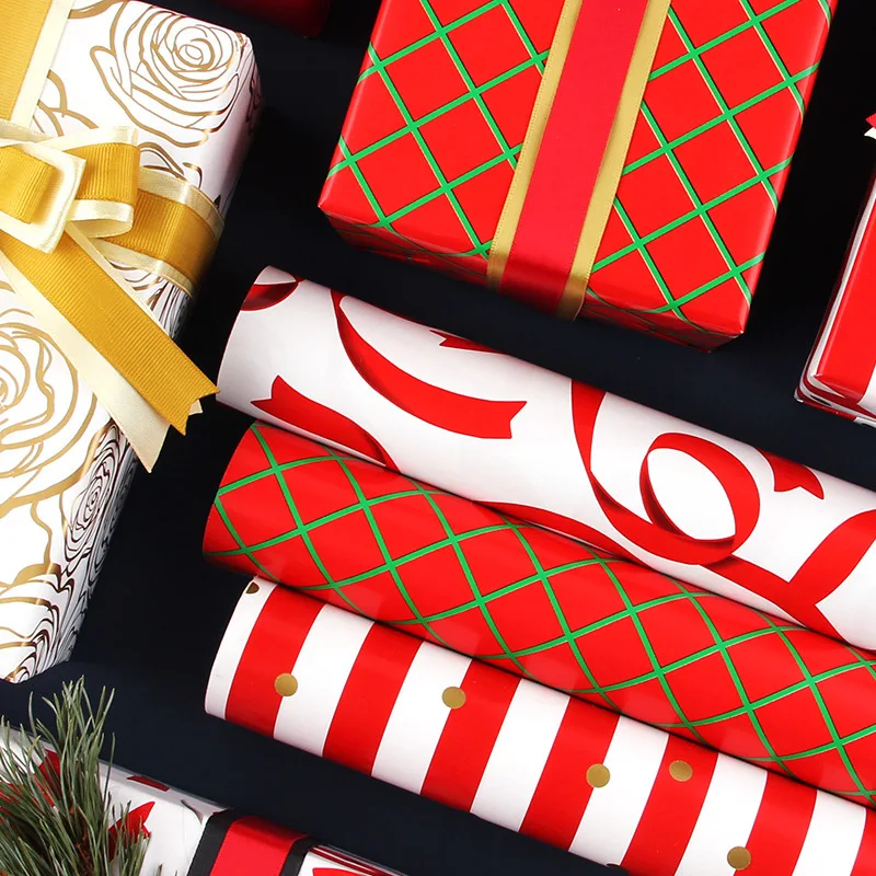 Рождественская Праздничная Упаковка для подарков бумажная коробка оберточная