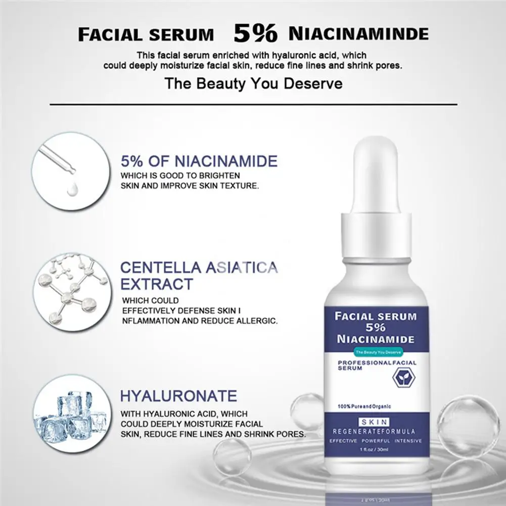30 мл Сыворотка для лица Niacinamide раствор витамин B3 сужение пор укрепляющий