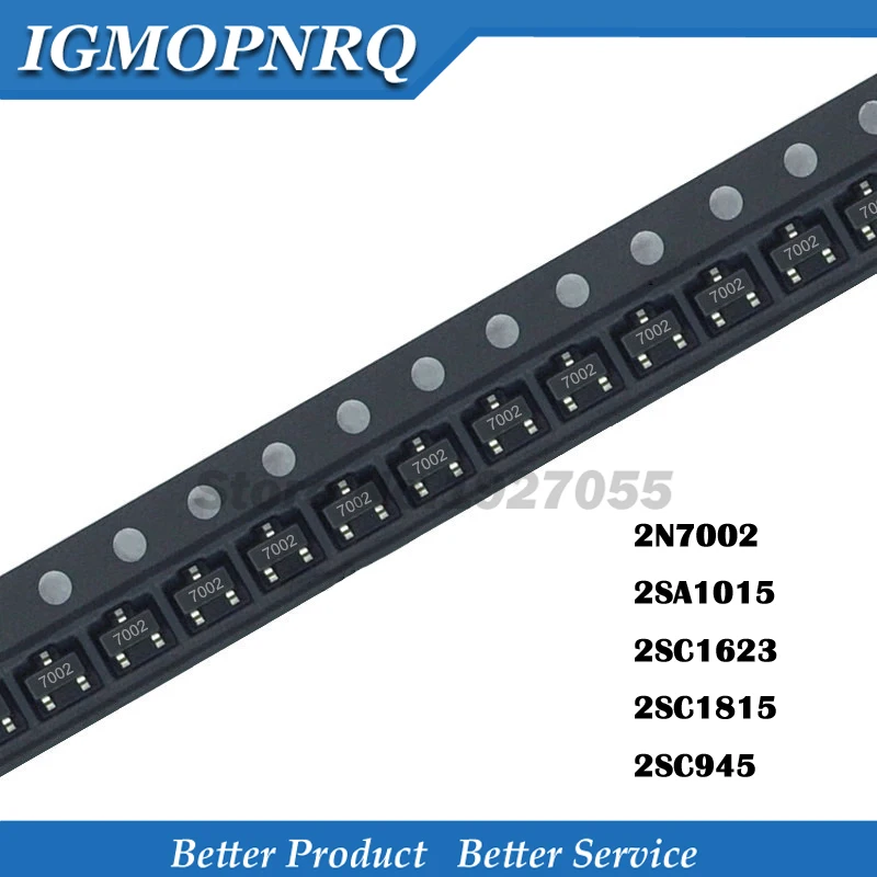 

100 шт. 2N7002 2SA1015 SOT-23 2SC1623 2SC1815 SOT 2SC945 A1015 C1815 C1623 C945