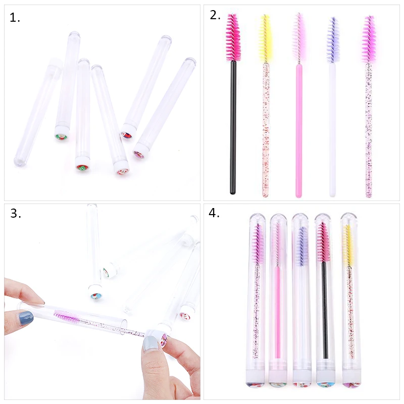Christmas Drill Reusable Eyebrow Brush Tube Disposable Eyelash Eyebrow Brush Makeup Brushes Lash Accesories Replace Dust-proof