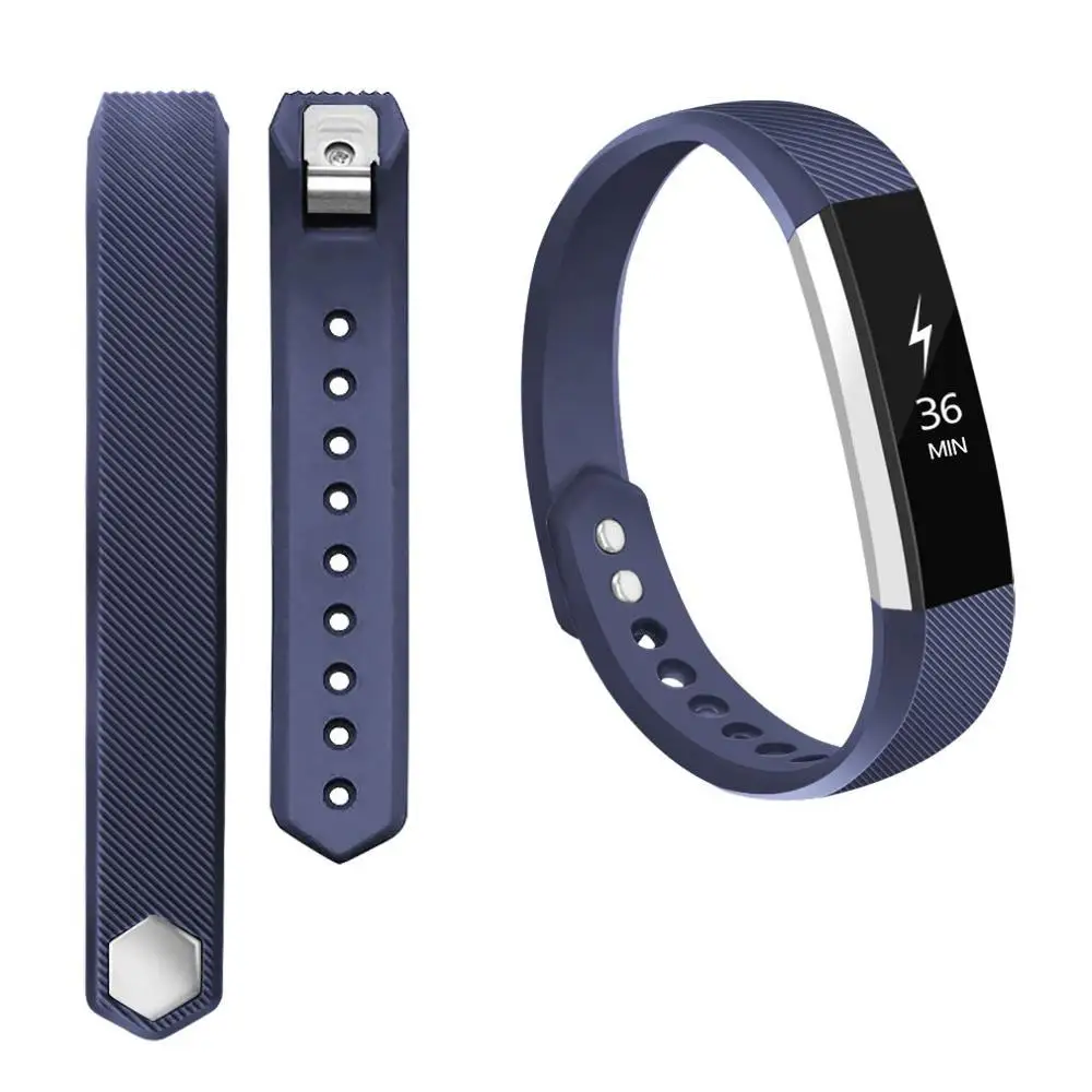 dark blue Honecumi спортивные полосы Замена для Fitbit Alta и Fitbit Alta HR силиконовые часы браслет Для Fitbit Alta HR маленький большой - Цвет: dark blue