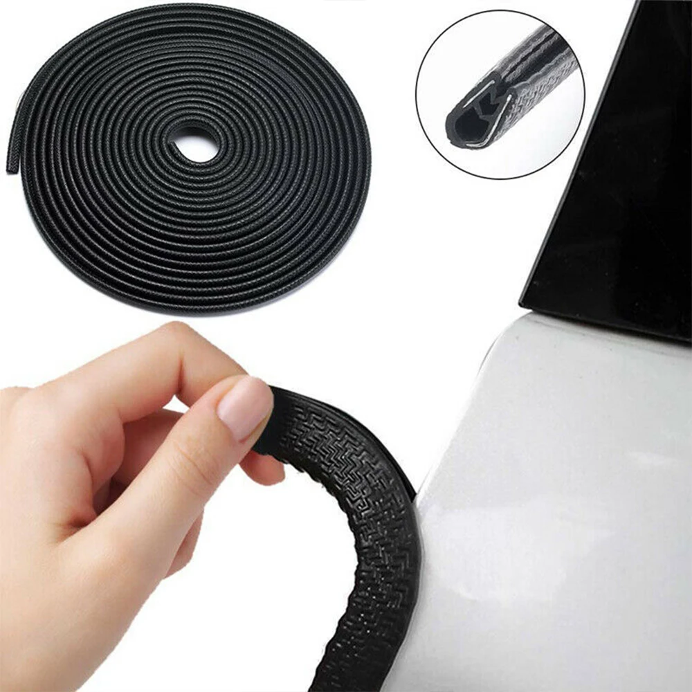 

192 Inch Black Rubber Car Door Flexible Trim Edge Guard Moulding Seal Strip Protector For Universal