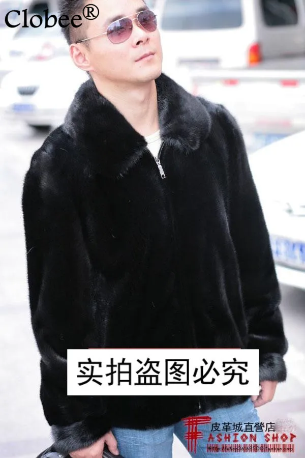 2019 имитация норка куница бархатная куртка верхняя одежда пальто с мехом мужская