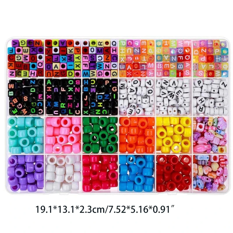 

24 Grids ABC Beads Parent-child DIY Toys Suit Multi-use Brightly Colored Beads Kids Homemade Fashion Decoration