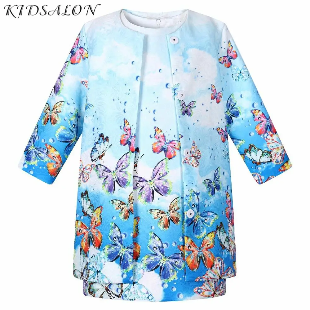 Одежда для маленьких девочек 2017 брендовая детская одежда наряды (куртка + платье)