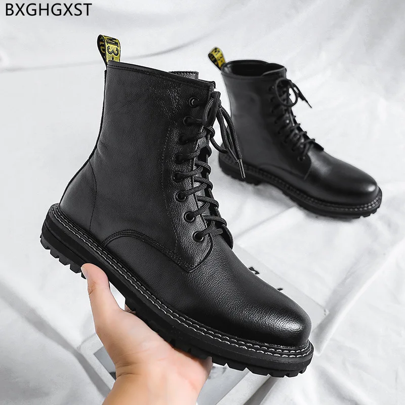 

Martin Boots for Men Male Designer Men Casual Shoes Ankle Boots Man Black Men Boots Leather Outdoor Shoes for Man 2022 Chaussure