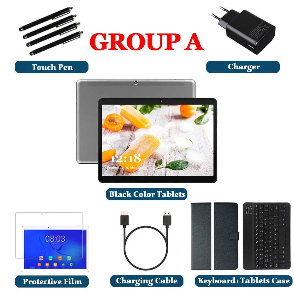 Black-keyboard case LNMBBS M20 планшет 10,1 дюймов android 8,0 планшеты 3G+ 32 ГБ 4 ГБ+ 64 Гб/128 ГБ 1920*1200 ips wifi Две sim-карты carmea Phablet планшетный ПК - Комплект: Black-keyboard case