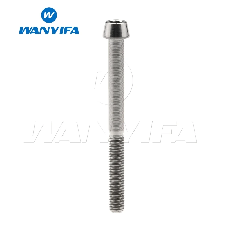 M5x55 Titanium Wanyifa Винт С Титановым болтом M5x9 15, 16, 18, 20, 25 30 35, 40 45 50 55 60 мм конической головкой для велосипеда кронштейн руля велосипеда части - Цвет: M5x55 Titanium