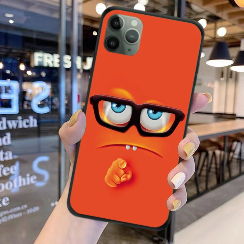 

3D Funny Face Cute Cartoon Soft Silicone Black Phone Cover Case For iPhone 12 Pro MAX 7 8 Plus 6 6SPlus 11 Max Xr Xs SE2020 Capa