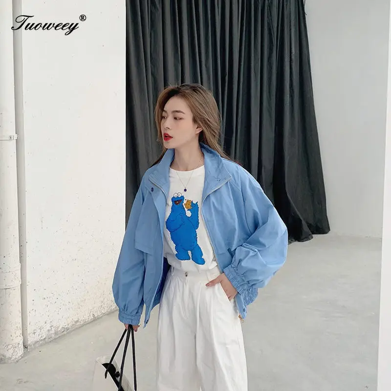 

2019 Autumn Winter WindBreak Fashion Wild Coat Sweet Women Coat Full Sleeve Casual Solid Loose Preppy Style Overcoat