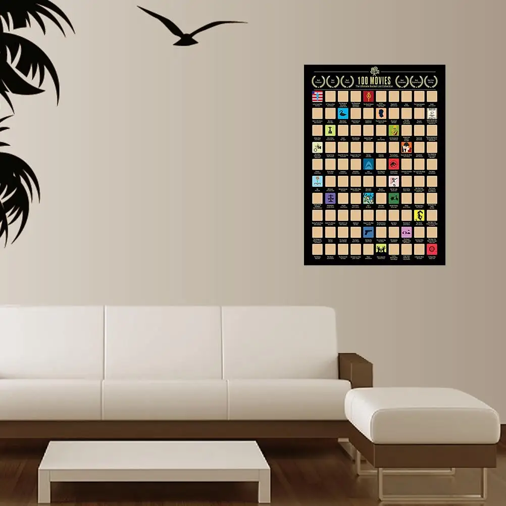 

Film Scratch Off Poster Photo Wallpapers Wall Decoration Smooth Movie Bucket List for Movie Lovers