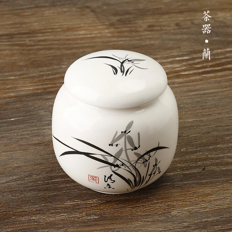 Белая маленькая керамическая банка для хранения чая контейнер упаковки канистра