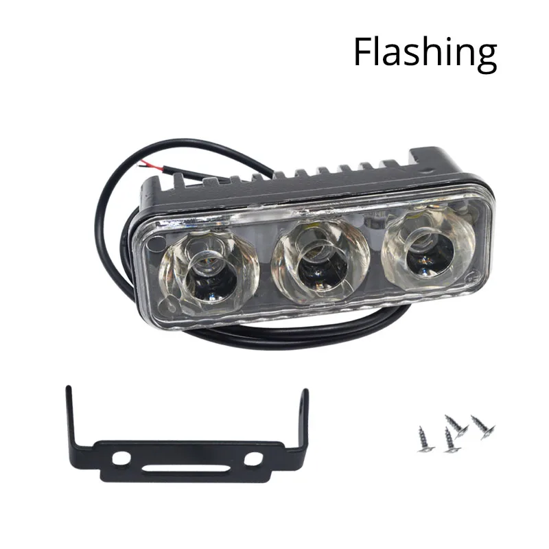 Flashing 2 шт. DC 12 В Авто прочный автомобильный дневной ходовой светильник 3LED алюминиевый DRL Дневной светильник супер белый Головной фонарь парковочный противотуманный светильник s - Цвет: Flashing
