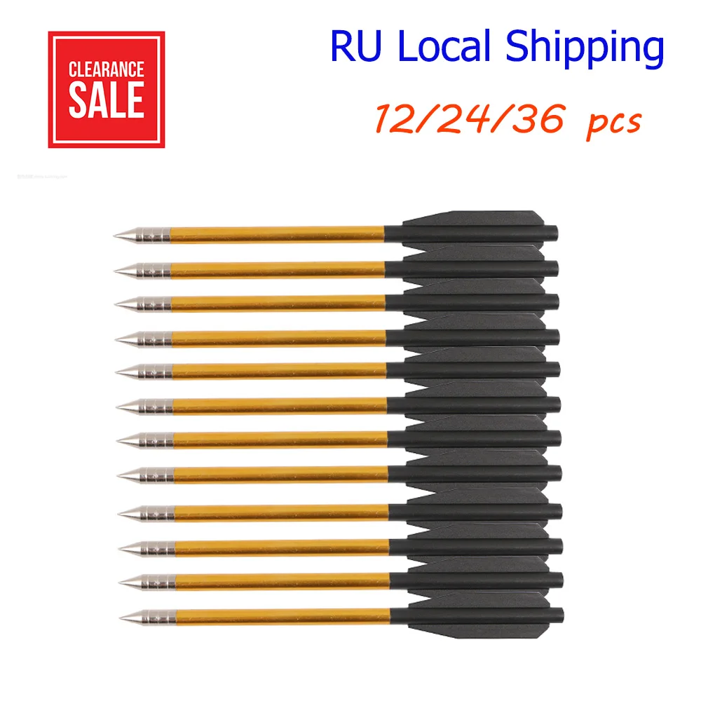 

12/24/36Pcs 6.25inch Crossbow Arrow Outdoor Shooting Hunting Arrow Aluminum Tips Bolt 6.25" Length Hunting Crossbow Arrow