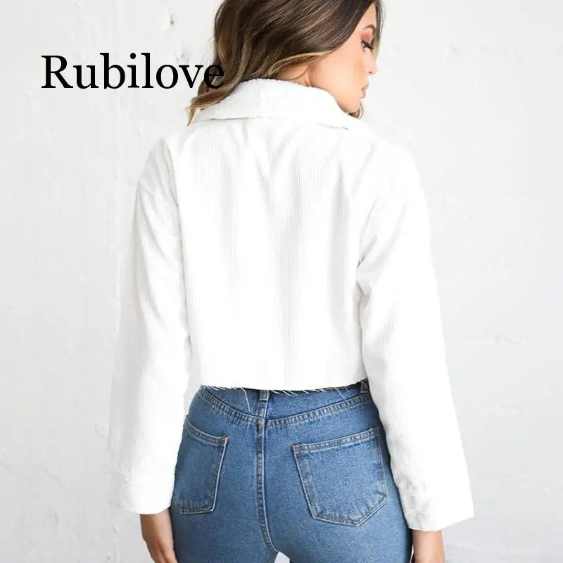 

Rubilove 2019 Autumn Winter Women Short Jackets Coats Warm Fleece Casual Outwear Basic Jacket