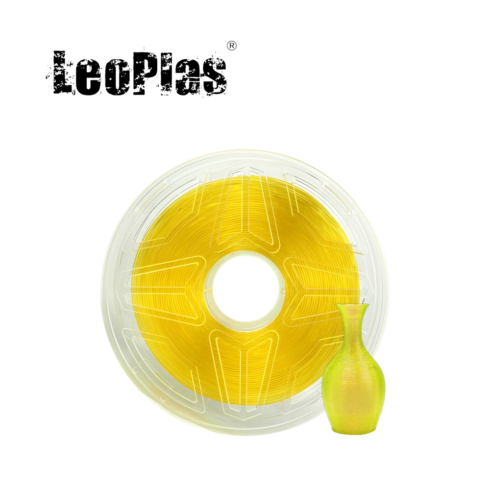 LeoPlas 1kg 1.75mm Flexible Soft Clear Yellow Rubber TPU Filament For 3D Printer Consumables Printing Supplies